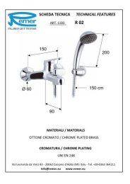 Фото Смеситель Remer для ванны короткий нос RR R02 35mm