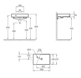 Фото Подвесная раковина Jacob Delafon Rythmik EXR112-Z-00