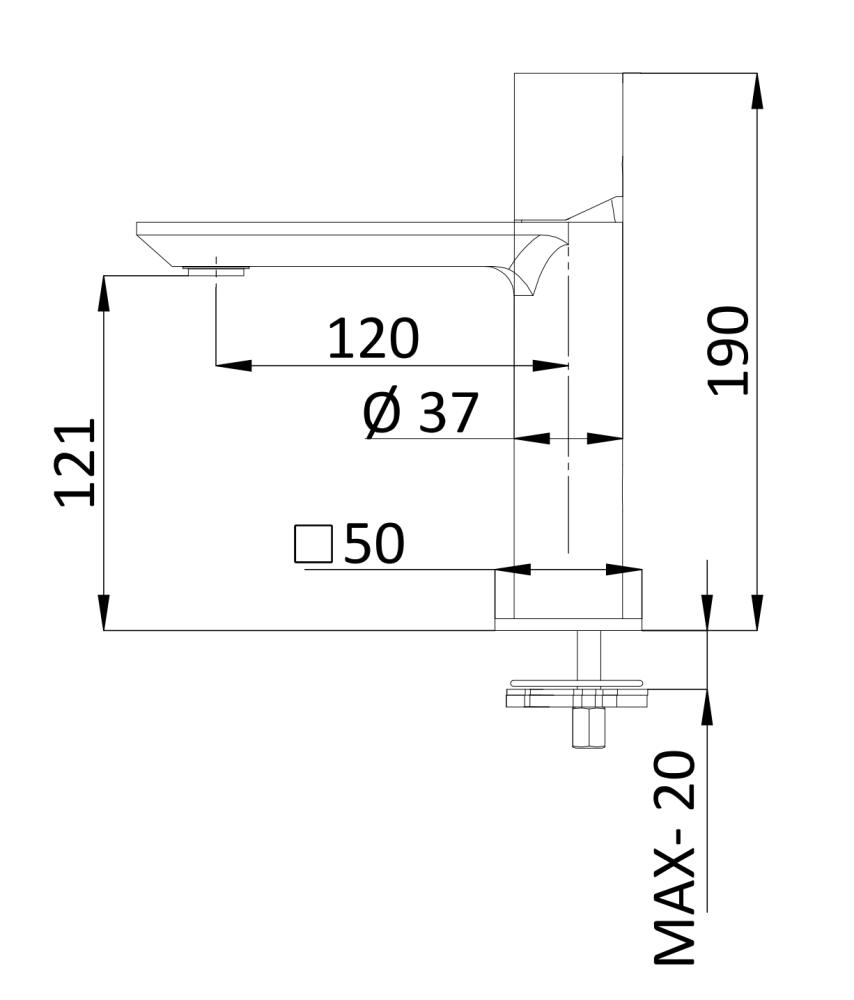 Фото Смеситель для раковины Remer Edge EG610NO, черный матовый
