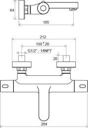 Фото Смеситель настенный Ravak Termo (X070097), хром