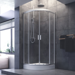 Фото Душевое ограждение 80х80 Am.Pm Gem (W90G-401-080WT) стекла прозрачные, профиль матовое серебро