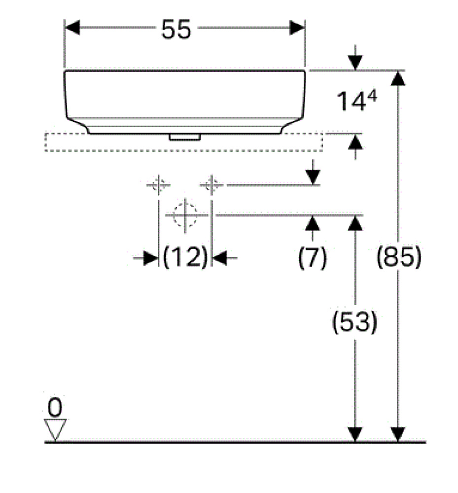 Geberit Variform 500.771.01.2 Раковина встраиваемая сверху, накладная