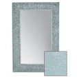 Зеркало AURA с рамой из хрустального стекла, цвет белый глянец, с подсветкой