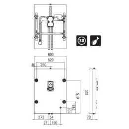 NOBILI WEP8360/3I Душевая панель (встроенная часть)