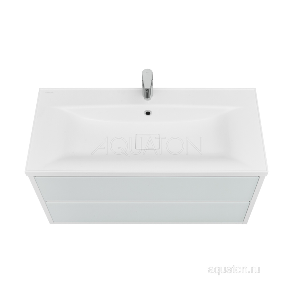 Тумба под раковину Aquaton Римини 100 белый глянец 1A232801RN010 NEW