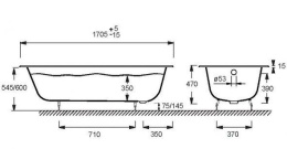Фото Чугунная ванна Jacob Delafon Catherine E2952-00, 170*75 см, без ручек