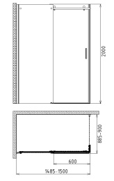Душевой уголок Gemy Modern Gent S25191B-A6-90