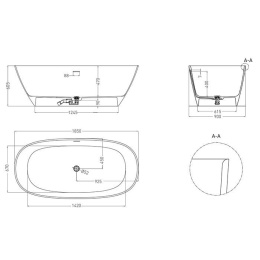 Фото Ванна отдельностоящая 185х90 Salini Sofia (102519G) Белый