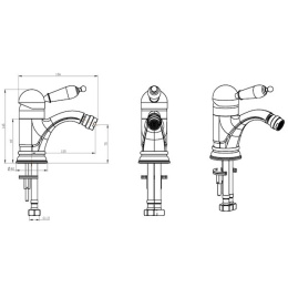 Фото Смеситель для биде Boheme Crystal (286-CRST) золото