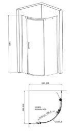 Душевой уголок Jacob Delafon Contra E22R90R/L-GA, 90 x 90 см