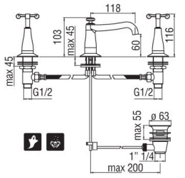 Фото NOBILI Carlos Primero T3 CP211/1T3BR Смеситель для раковины (бронза)
