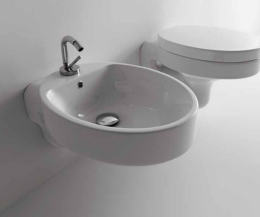 Фото Биде KERASAN Cento OV 352501*1 овальное подвесное с 1 отв, белое