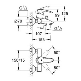 GROHE Eurostyle 33591001 Смеситель для ванны