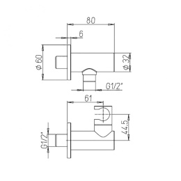 Фото Вывод для воды Paini 50YO480TT черный