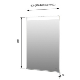 Зеркало с LED подсветкой Aquanet Палермо (00249352)