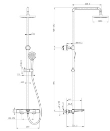 Фото Душевая система с термоcтатом Paini Nove 09YO687THD250F3D110 черный
