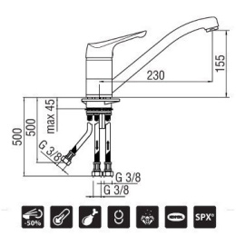 Nobili Skipper BP11113/1-SCR Смеситель для кухни (хром)
