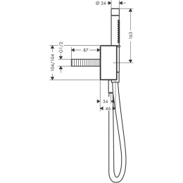Axor Edge 46521000 Ручной душ 2jet с держателем, шлангом 1,25м и обр.клапаном,  алмазн. огранка, цве
