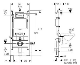 Инсталляция Geberit с безободковым унитазом Duravit D-Code 458.124.21.1/45700900A1/0067390000, белый