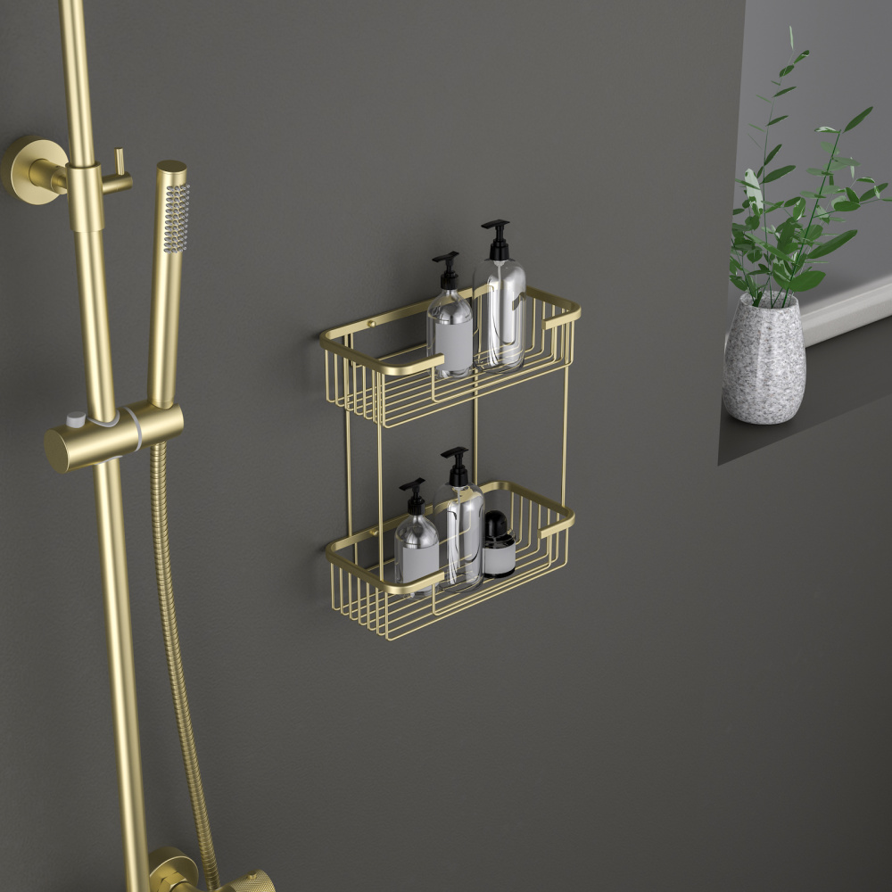 Фото Полка двойная Timo Saona 13083/17 золото матовое