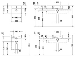 Раковина 45 см Duravit Vero 0704450000, белый