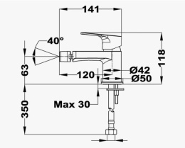 Смеситель для биде TEKA Manacor 846261200 хром