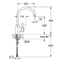 Смеситель для кухни Grohe Eurosmart Cosmopolitan 32843000 хром