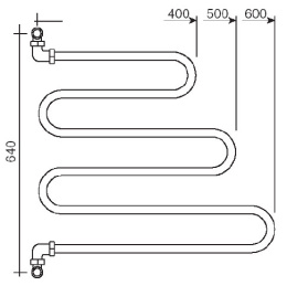 Полотенцесушитель водяной Margaroli Vento 405SA, высота 64 см, ширина 60 см, серый матовый