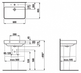 Раковина подвесная Laufen Pro S 60x46 8.1096.3.000.104.1