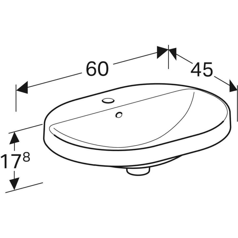 Geberit Variform 500.732.01.2 Раковина, встраиваемая сверху, накладная