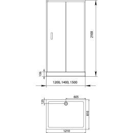 Душевой уголок Aquanet Alfa NAA1131 120x80, прозрачное стекло
