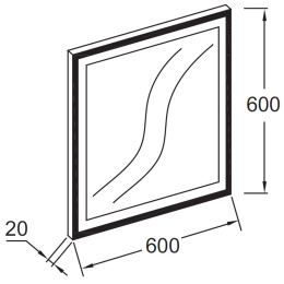 Зеркало Jacob Delafon Allure EB1433-S40, 60 х 60 см, с подсветкой, лакированная рама насыщенный серы