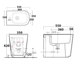 Фото Биде напольное Galassia Meg11 (5410), цвет белый