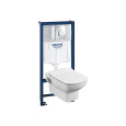 Комплект 4 в 1 ROCA Dama Senso, Grohe (38721001R1) инсталляция и унитаз подвесной белый