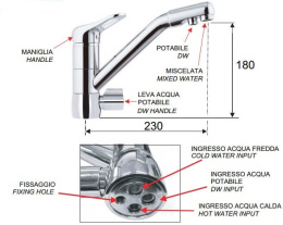 Смеситель для кухни Remer Kiss K40DW 23x18
