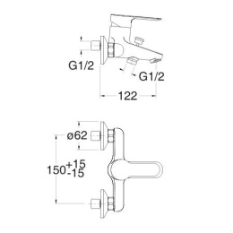 Cristina SPORT SI10751 Смеситель для ванны