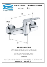 Смеситель Remer для душа RR R31    35mm