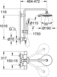 Душевая система Grohe Power&Soul (27909000) хром