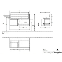 Villeroy Boch Finion F030HBPH Тумба под раковину 996х498 мм (peony matt/glossy black)