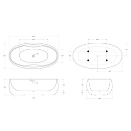 Акриловая ванна BelBagno (BB502-1800-900) белая