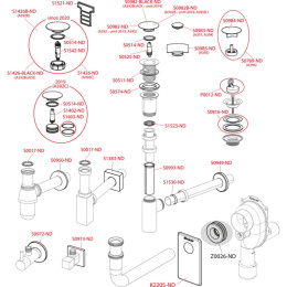 Фото Alcaplast Водослив для умывальника 5/4" цельнометал. с большой пробкой, для умывал. без перелива, ар