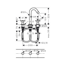 Смеситель для раковины Hansgrohe Logis Classic (71323000)