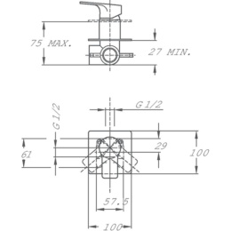 Фото Teka Manacor 842411200 Смеситель смеситель одноходовой скрытого монтажа для ванны и душа