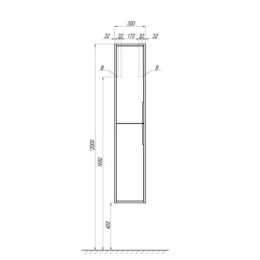 Шкаф - колонна Aquaton Рико белый, ясень фабрик 1A216603RIB90