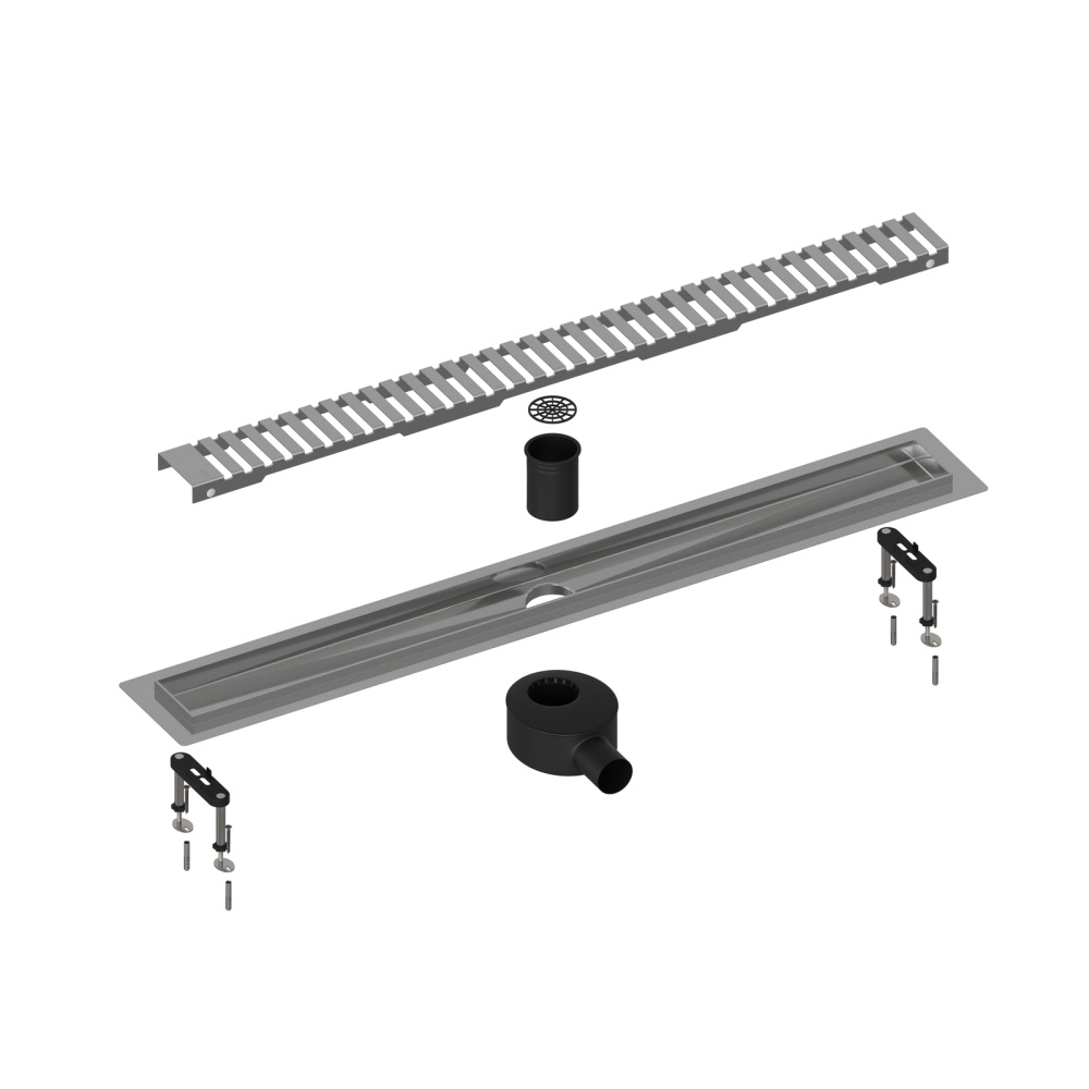 Фото Душевой лоток TIMO Drain System 900 DS230109/01 с вставкой "lines", Сатин