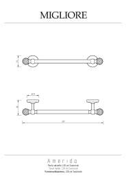 Фото Migliore Amerida 16566 Полотенцедержатель L30 см, бронза SWAROVSKI