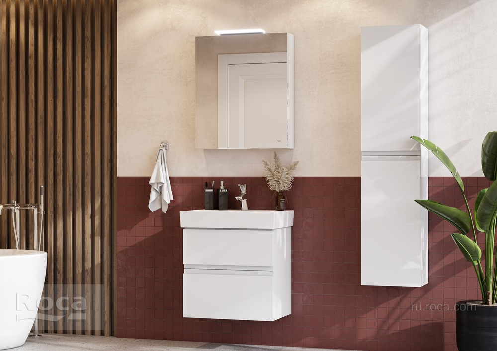 Фото Зеркальный шкаф Roca Oleta (A857646501) белый, матовый