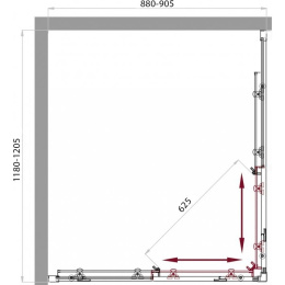 Душевой уголок BelBagno Sela-AH-2-120/90-Ch-Cr, 120 x 90 x 190 см, стекло шиншилла, хром