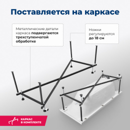 Акриловая ванна 170x70 Aquanet Lotos (00334159) Белый
