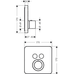 Смеситель Hansgrohe Axor 36707000 ShowerSelect S Термостат